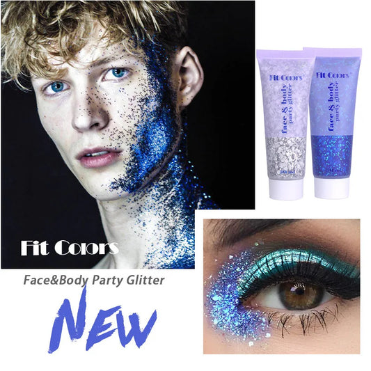 20 Colors Body Glitter Gel Mermaid's Scale Chunky Glitter Sequins Gel for Face Body Hair Nail Christmas and Party