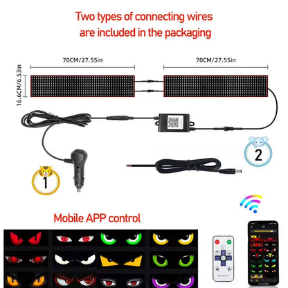 New APP LED Truck Car Devil Eye Light For Board Windshield Remote Music Control Custom Text Pattern Lighting 12V 24V Display