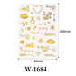 Waterproof Metallic Temporary Tattoos Women Gold Flash Fake Tattoo Sticker Heart Design Stickers for Valentine Wedding Body Art