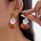 Halloween Pumpkin Dangle Earrings for Women Crystal Zircon Ghost Spider Long Tassel Dripping Oil Earring Party Festival Jewelry