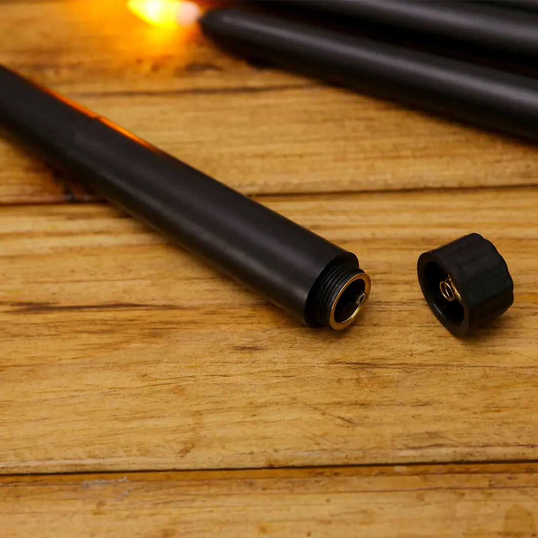 3 or 6 Pieces Black Flameless LED Taper Candles 11 inch,Plastic Realistic Flickering Decorative Halloween Candle Light