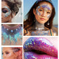 20 Colors Body Glitter Gel Mermaid's Scale Chunky Glitter Sequins Gel  for Face Body Hair Nail Christmas and Party