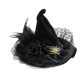 Flower Witch Hat Hair Clip Skull Spider Gothic Style Halloween Hair Clip Headdress Dark Black Witch Hairpins Cosplay
