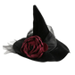 Flower Witch Hat Hair Clip Skull Spider Gothic Style Halloween Hair Clip Headdress Dark Black Witch Hairpins Cosplay