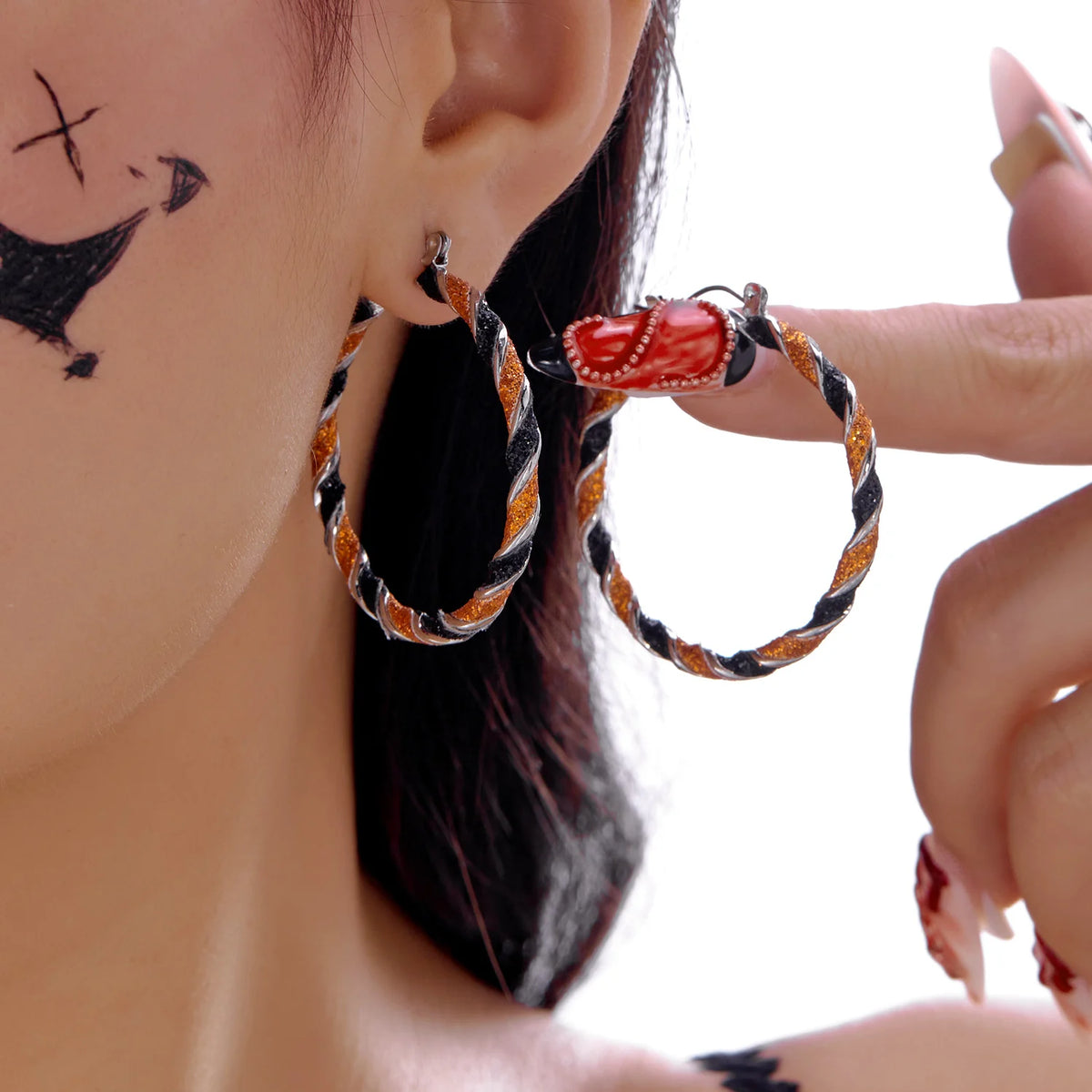 Halloween Pumpkin Dangle Earrings for Women Crystal Zircon Ghost Spider Long Tassel Dripping Oil Earring Party Festival Jewelry