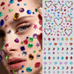 1pcs Laser Sparkle Stars Diamond/Pearls Face Gems Stickers Heart Moon Shape Rhinestones for Eyes/Face Stickers Temporary Tattoos