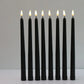 3 or 6 Pieces Black Flameless LED Taper Candles 11 inch,Plastic Realistic Flickering Decorative Halloween Candle Light