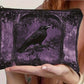 1pc Retro Witch Gothic Resin Makeup Bag with Safety Zipper - Vintage Purple Raven & Ornate Frame Design