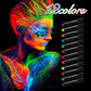 12pcs UV Neon Face Body Paint Kit,Fluorescent Glow in The Dark Face Paint Crayons Sticks for Mardi Halloween Masquerade Makeup