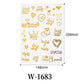 Waterproof Metallic Temporary Tattoos Women Gold Flash Fake Tattoo Sticker Heart Design Stickers for Valentine Wedding Body Art