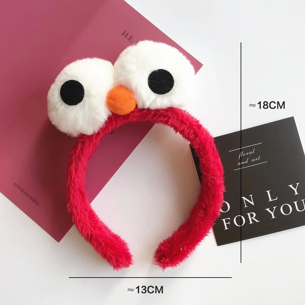 Cartoon Cute Headband New Plush Big Eyes Headband Women's Face Wash Headband Children's Headwear