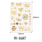 Waterproof Metallic Temporary Tattoos Women Gold Flash Fake Tattoo Sticker Heart Design Stickers for Valentine Wedding Body Art