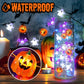 1pc 20/30 LED Halloween Copper Wire String Light With Mini Ghost Pumpkin Bat Fairy Lamp For Home Halloween Party Festival Decor