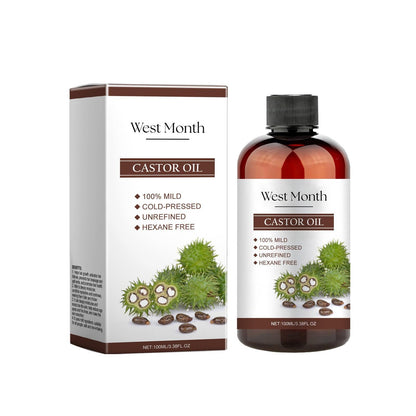 Cold Compressed and Gentle Strengthening Organic Castor Oil for Skin Care